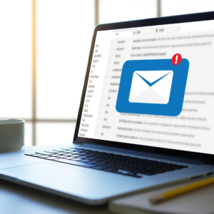 Microsoft Outlook logo op een beeldscherm